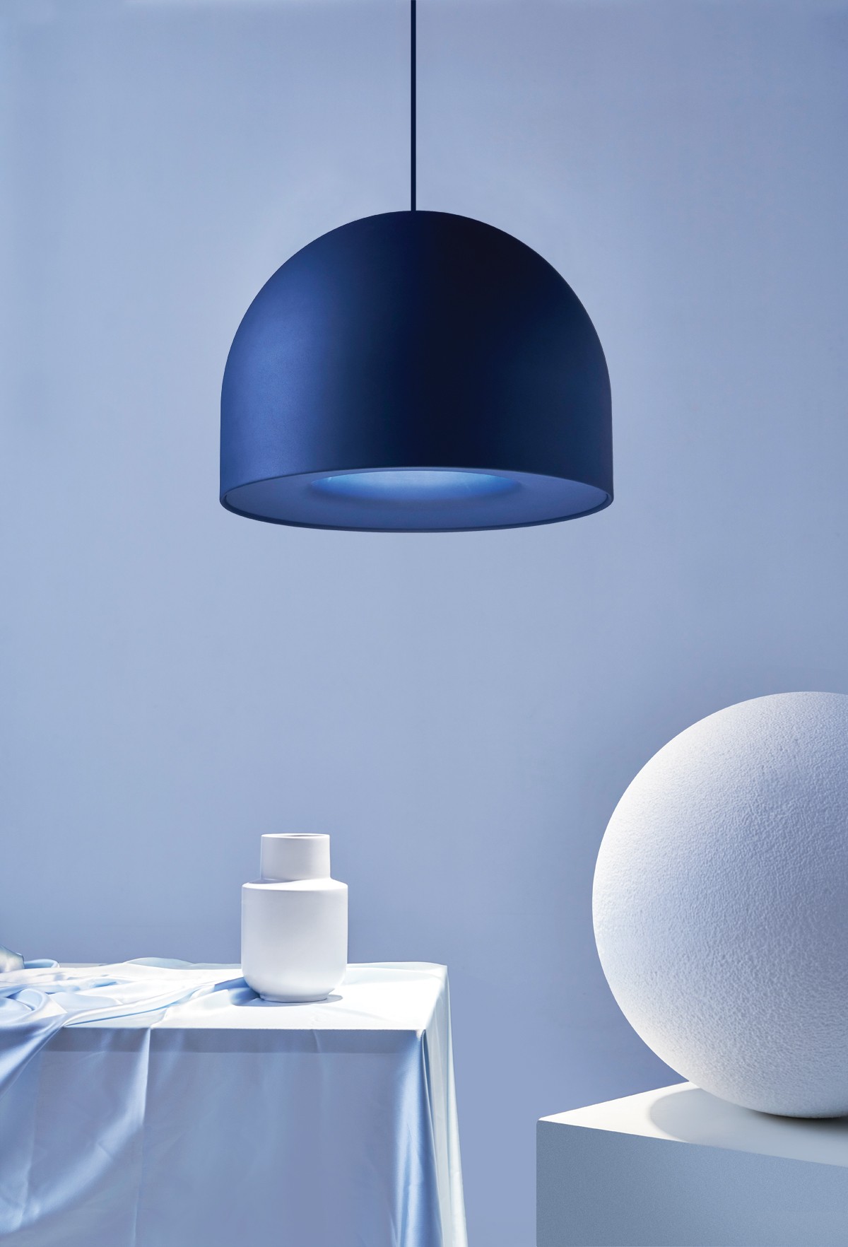 VK Lighting VK/04392/PE/BL Μοντέρνο Κρεμαστό Φωτιστικό Μονόφωτο με Ντουί E27 σε Μπλε Χρώμα